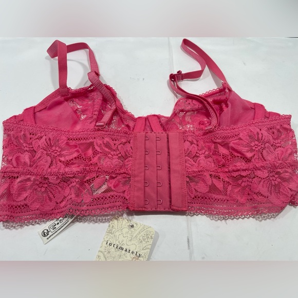Intimately Free People Pink Lace Sorento Demi Longline Bra Sz 32C NWT Underwire - Picture 3 of 8
